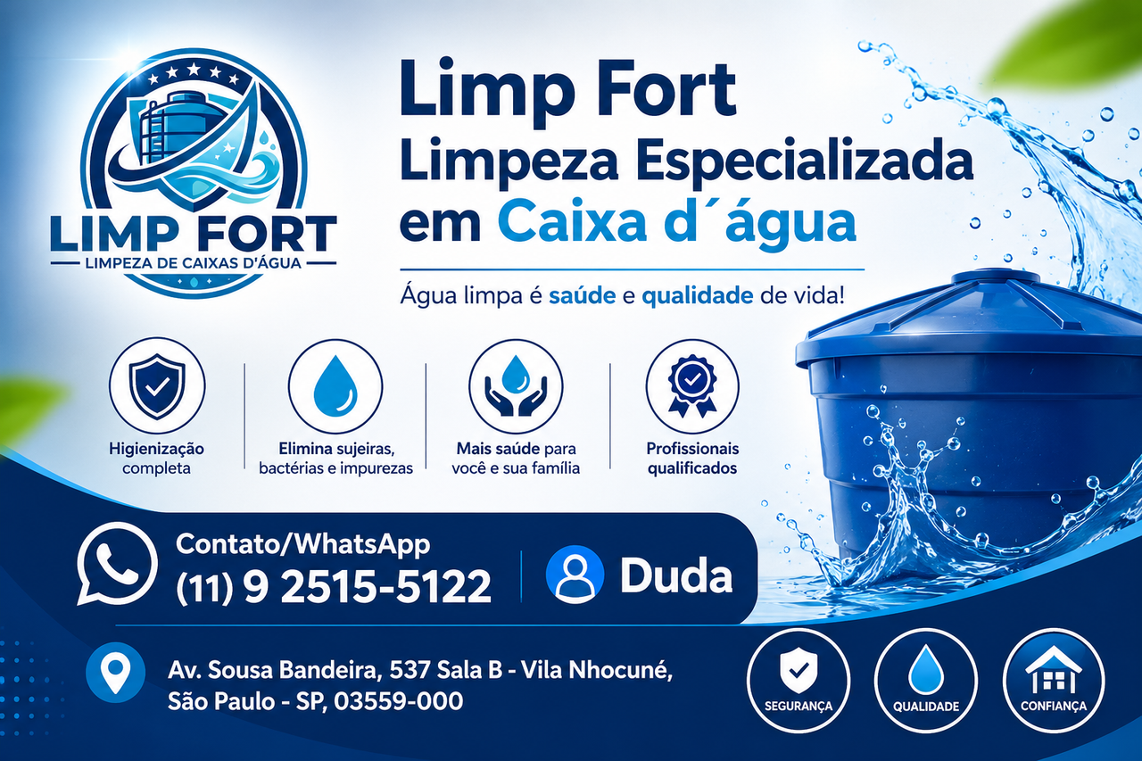 Limp Fort — limpeza especializada de caixa d'água em São Paulo